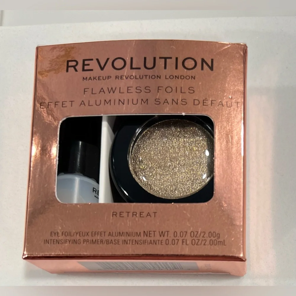 MAKEUP REVOLUTION NIB Lot Of 3 Flawless Foils Metallic Eyeshadow In Retreat